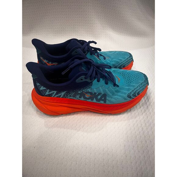 HOKA Men’s Challenger ATR 7 Blue Teal Orange Trail Running Shoes Size 8.5B - Picture 1 of 14